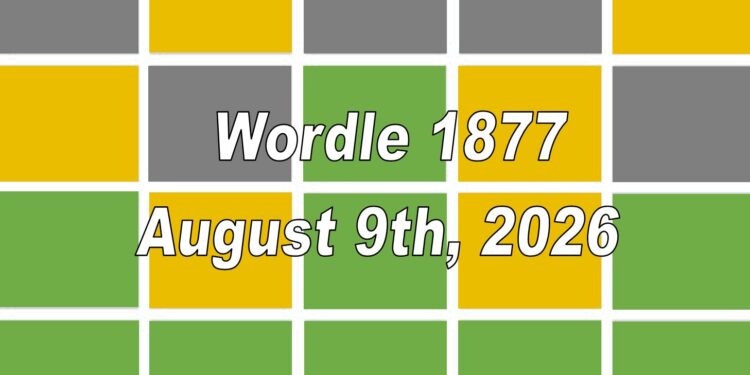 Daily Wordle 1877 - 9th August 2026